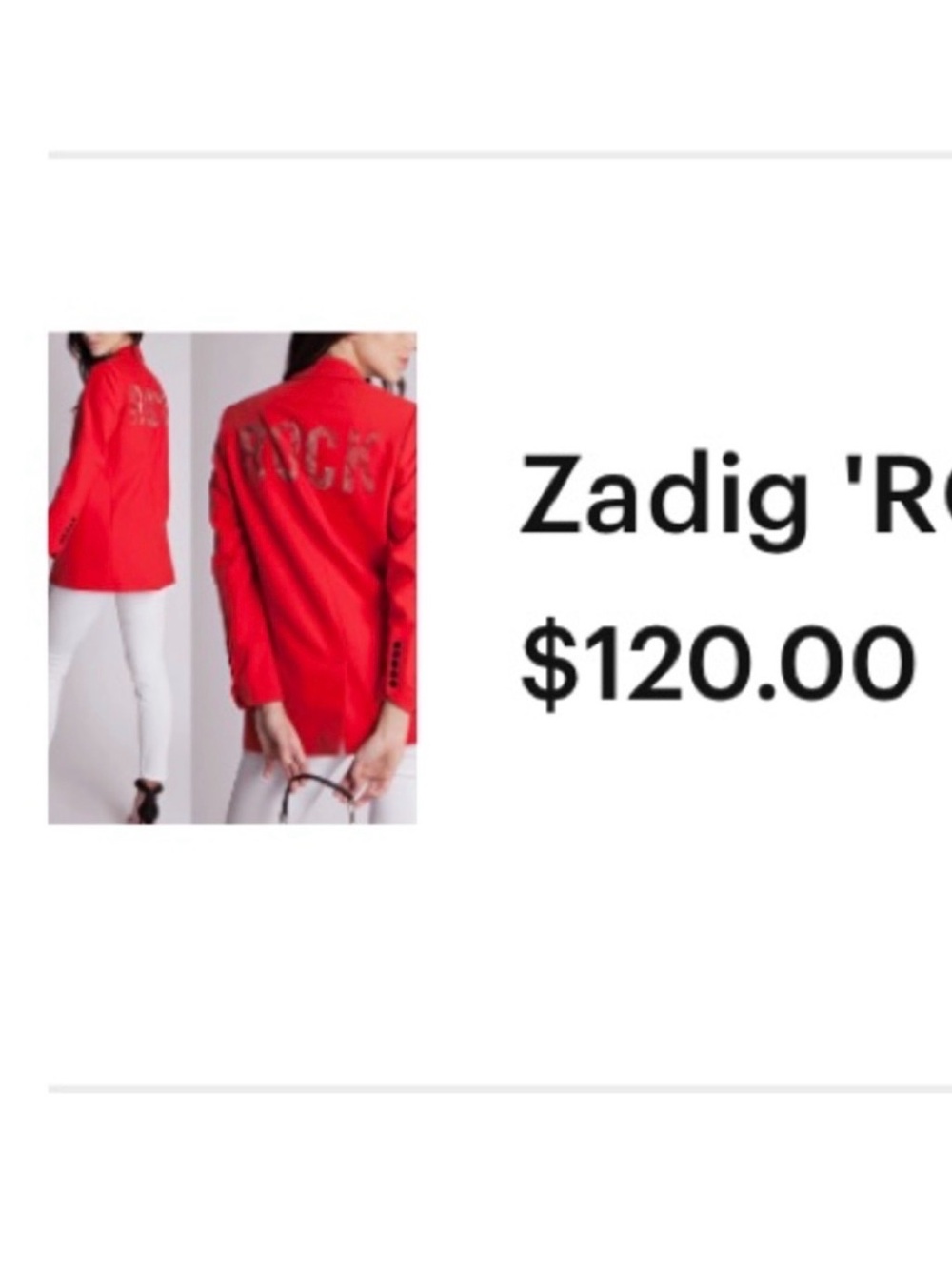 Exchange Zadig 'ROCK' Red Blazer - Picture 2 of 2